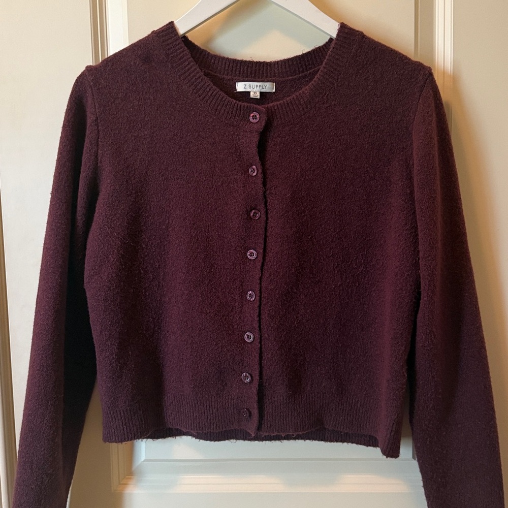 Z Supply Maroon Knit Cardigan